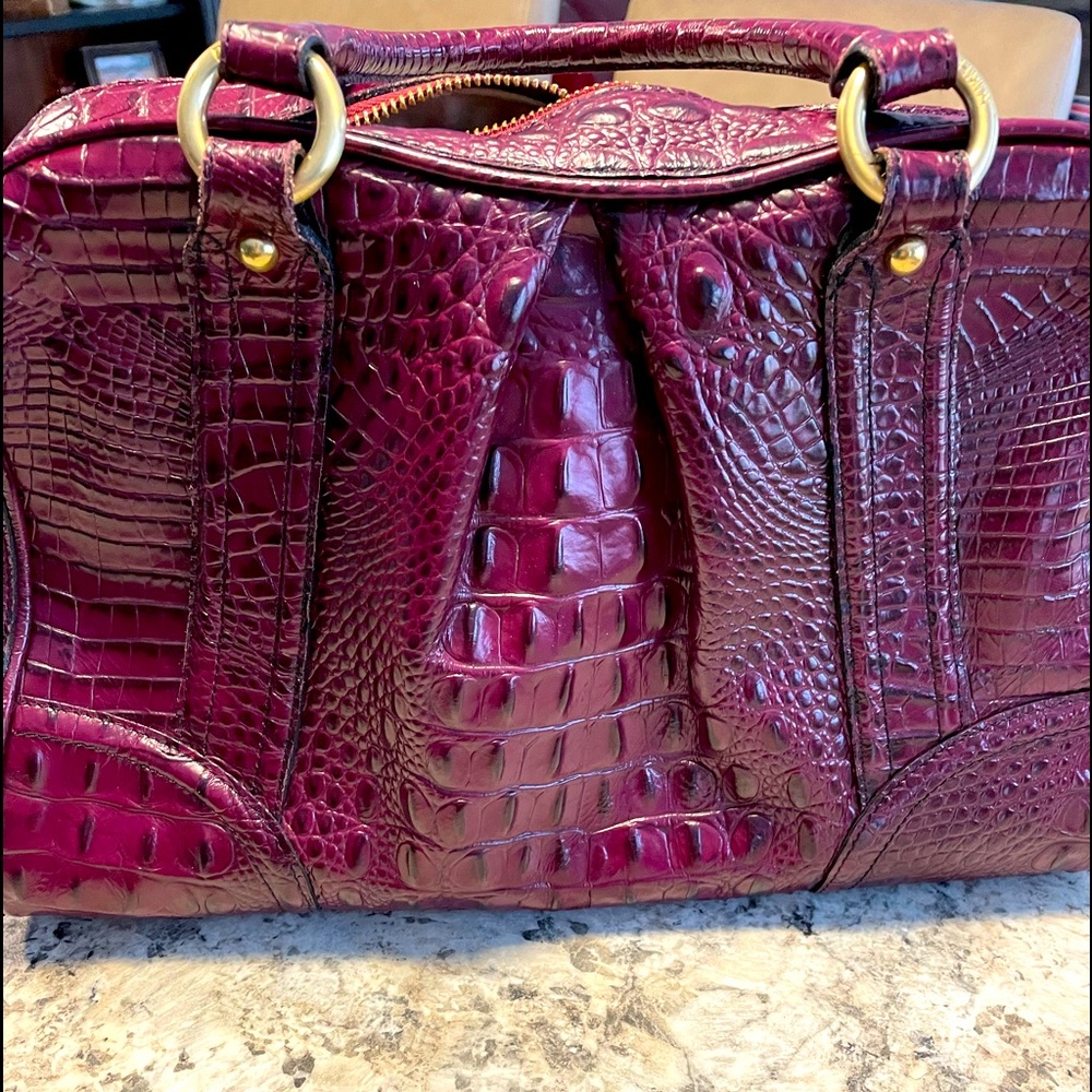 Beautiful Crocodile design Brahmin Handbag